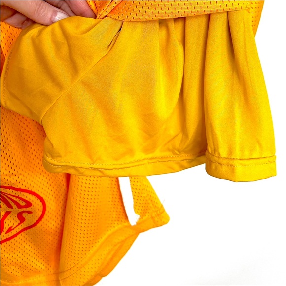 Petals and Peacocks Inclusivity Mesh Shorts Gold Small Sale - Picture 5 of 10